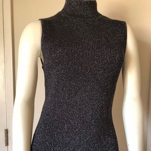 Dana Buchman Mock Turtleneck Ribbed Tank Sz M